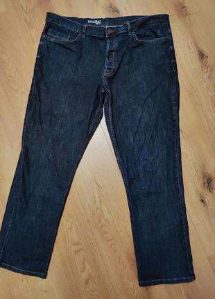 Джинсы мужские синие широкие regular premium denim jeans man, размер xxl
