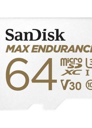 Карта памяти sandisk 64gb microsdxc class 10 uhs-i u3 max endurance (sdsqqvr-064g-gn6ia)