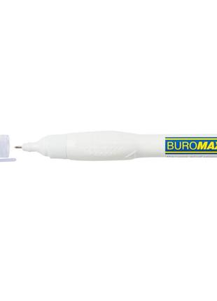 Корректор buromax ручка 12 мл , спиртовая основа, металлический наконечник (bm.1034)