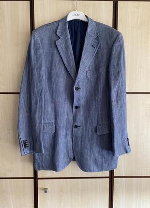 Піджак лляний блакитний