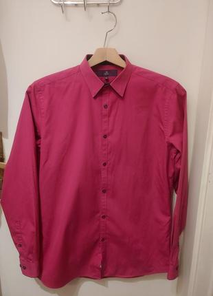 Мужская стильная розовая рубашка от бренда next. размер: s.