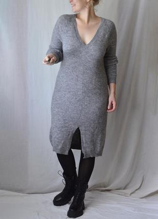 8096\170 тепла сіра сукня-светр h&m m