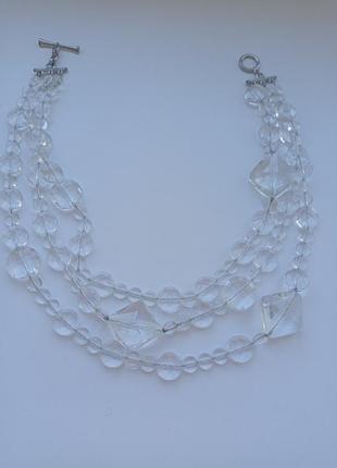 Намисто з прозорих намистин "mexx"