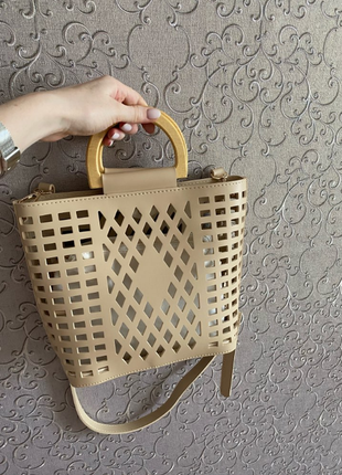 Летняя сумочка с деревянными ручками сумка в стиле zara