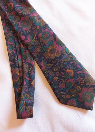 100%шелк необычный эффектный галстук с цветочным узором giordano