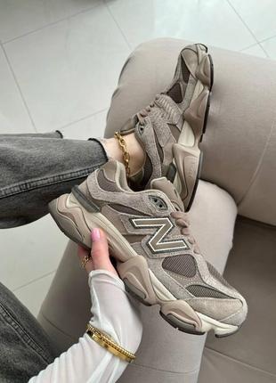 Отличные женские кроссовки new balance 9060 mushroom brown коричневые