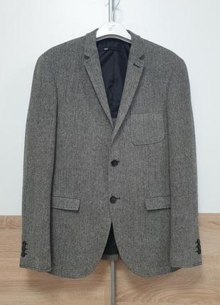 We - 48 s-m - пиджак мужской серый твидовый мужественный пиджак