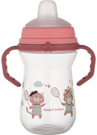Поїльник-непроливайка canpol babies bonjour paris з силіконовим носиком firstcup 250 мл рожева (56/613_pin)
