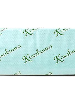Бумажные полотенца кохавинка v-сложение зеленые 1 слой 170 листов (4820032450323)