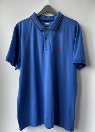 Мужская хлопковая синяя футболка поло с воротником и пуговицами timeberland размер xxl