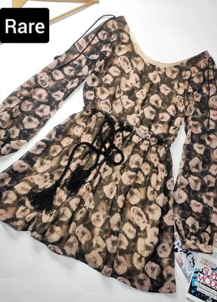 Сукня міні жіноча шифон з поясом з китицями від бренду rare 10