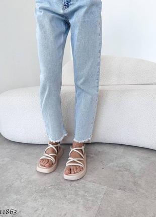 Кожаные босоножки цвета лотос5 фото