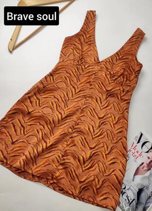 Сукня атласна жіноча помаранчевого кольору від бренду brave soul xs