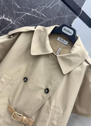 Пиджак кейп max mara бежевый женский6 фото