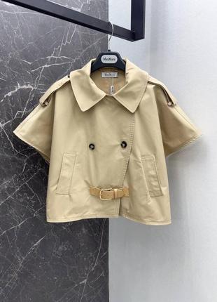 Пиджак кейп max mara бежевый женский5 фото