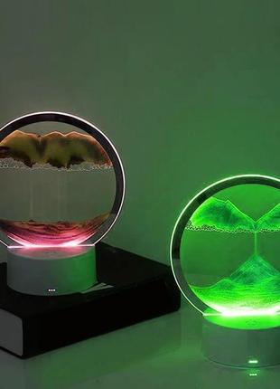 Настільна Led-лампа нічник пісочний годинник 3d