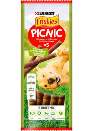 Ласощі для собак purina friskies picnic з яловичиною 42 г (7613034749284)