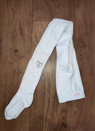 Новые праздничные белые колготы pier lone 122-128см 7-8р для девочки