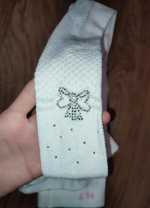 Новые праздничные белые колготы pier lone 122-128см 7-8р для девочки