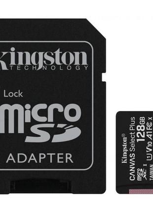 Карта памяти kingston 128gb micsdxc class 10 a1 canvas select plus (sdcs2/128gb)