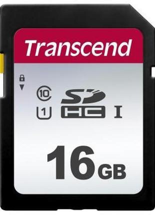 Карта памяти transcend 16gb sdhc class 10 uhs-i u1 (ts16gsdc300s)