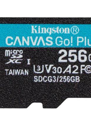 Карта пам'яті kingston 256gb microsdxc class 10 a2 u3 v30 canvas go plus (sdcg3/256gbsp)