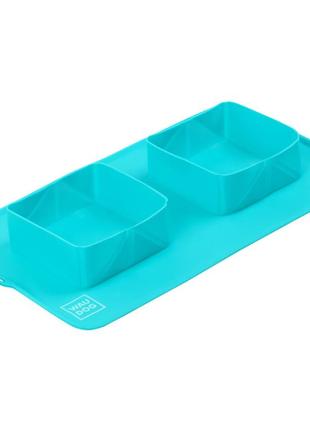 Посуда для собак waudog silicone миска складная 385х230х50 мм голубая (50802)