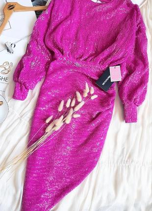 Ярко-розовое платье в пайетки от asos