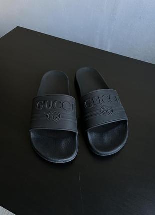 Gucci black slides тапки оригінал чоловічі