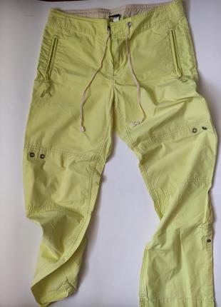 Ефектні легкі спортивні літні котонові штани з кишенями на завязці gap