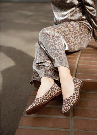 Балетки леопардовые р33-42 натуральная кожа туфли лодочки лодочки с леопардовым принтом