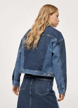 Женская контрастная куртка джинсовка mango