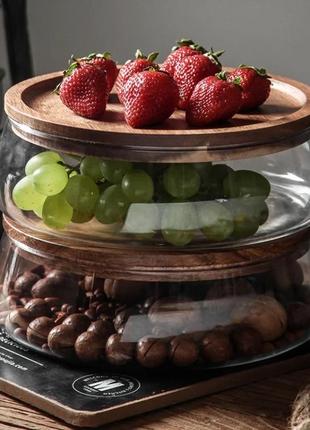 Поднос ,ящик,тара для хранения ,стекло,дерево