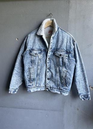 Vintage 80s levi's шерпа джинсовка куртка вінтаж