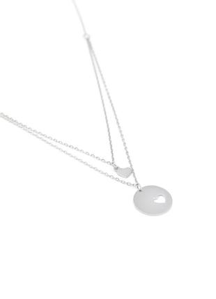 Серебряное колье в романтическом стиле сердца, размер 23 см x 0,1 см, вес: 3.3 г