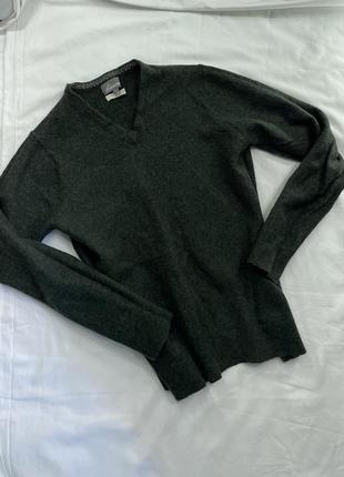 Шерстяной свитер linea темно зеленый пуловер