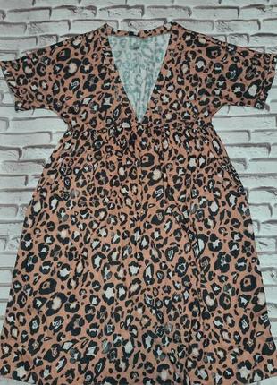 Жіноче трикотажне плаття міді леопардовий принт asos