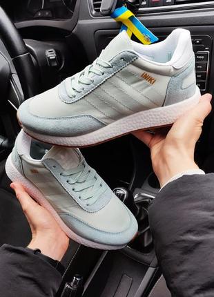 Женские кроссовки adidas iniki бирюзовые кеды адидас инные весенние демисезонные демисезонные низкие замш замшевые отменные качество