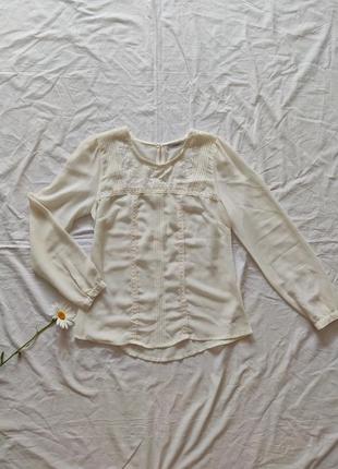 Полупрозрачная блуза, лонг с вышивкой