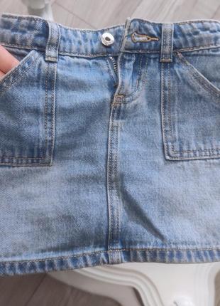 Стильная джинсовая юбка на девочку 1.5-2 года