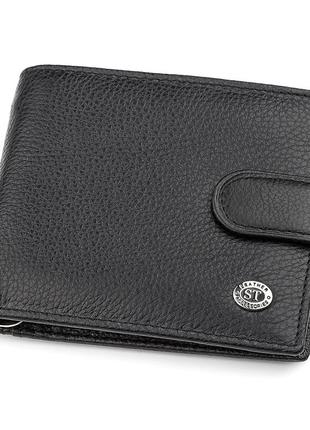 Мужской кошелек st leather 18309 (st113-1) с зажимом для денег черный