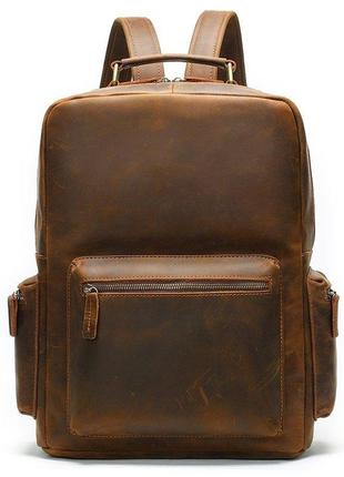 Рюкзак винтажный для ноутбука vintage 14712 кожаный коричневый