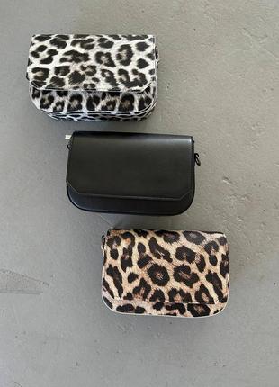 Жіноча сумка леопардова сумка кросбоді сумка через плече сумка на широкому ремені