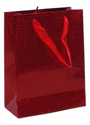 Пакет подарунковий (23,5х8,5х18 см), червоний