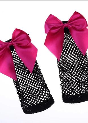 Детские носки / красивые носки в сеточку / носочки с бантиком