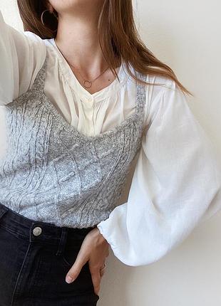 В’язаний топ primark сірий в коси жіночий жилет