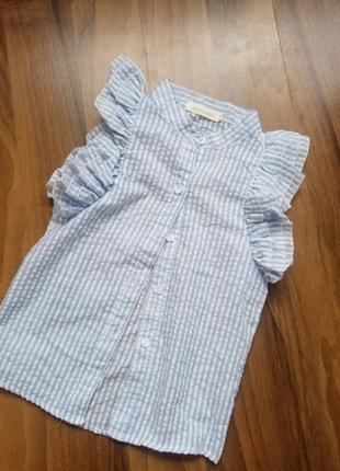 Коттоновая блуза рубашка для девочки 5-8 лет