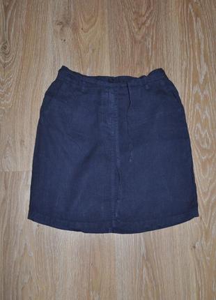 Синяя льняная юбка marc o'polo