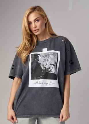 Женская трикотажная футболка в стиле grunge
