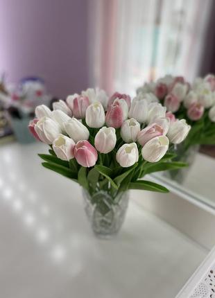 Силіконовий тюльпан букет штучні квіти